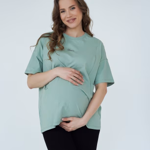 Футболка для вагітних та годуючих Simple&Basic 24303 Ментол