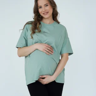 T-shirt for pregnant and nursing women Simple&Basic 24303 menthol