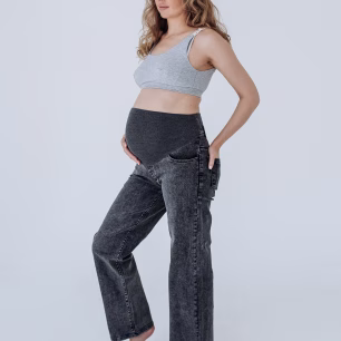 Simple Basic Maternity Jeans 43000 Dark gray