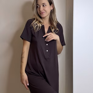 Nightgown for pregnant and nursing mothers Smart Care 24190 Chocolate
