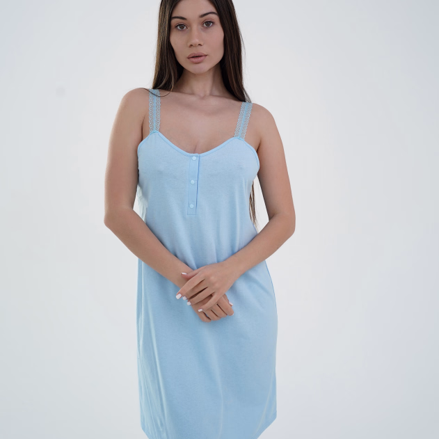 Нічна сорочка для вагітних Simple Basic (24144) Блакитний