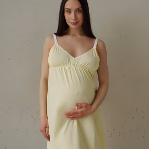 Maternity Nursing Night Dress Smart Care 24133 Pastel yellow