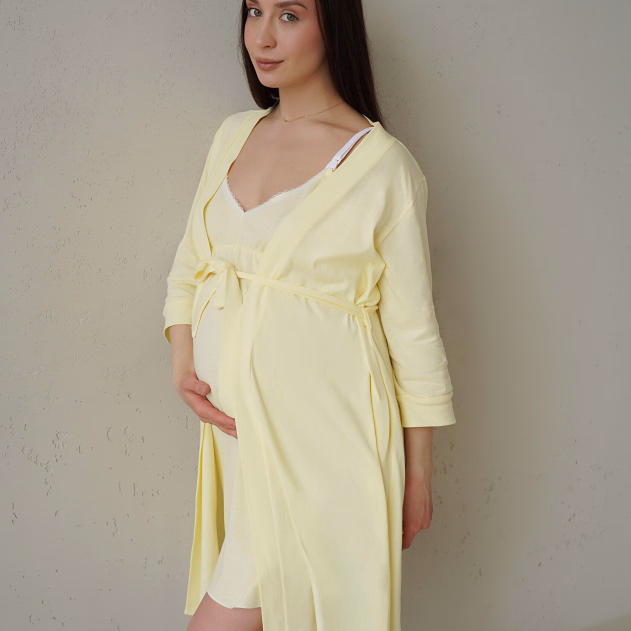 Легкий халат для вагітних Smart Care (25316) Пастельний жовтий