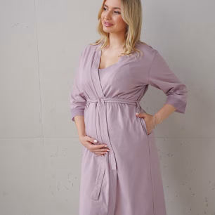 Maternity and nursing robe Soft Lace 25320 Amethyst