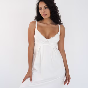 Nightgown for pregnant and nursing mothers Soft Lace 24182 Lactic