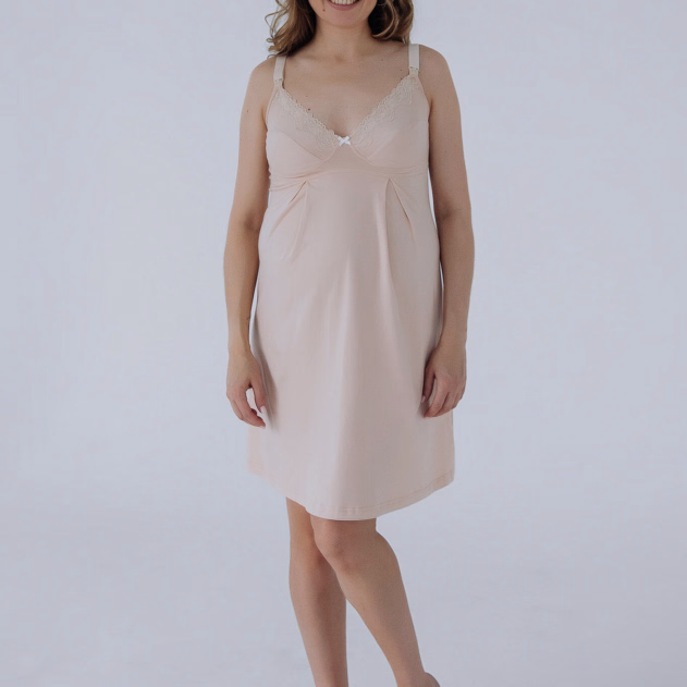 Нічна сорочка для вагітних та годуючих мам Soft Lace (24182) Frappe