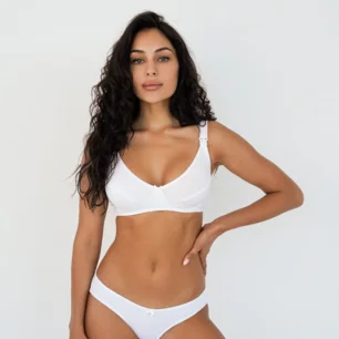 Basic Cotton Bra for Maternity and Nursing 556 white