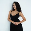 Нічна сорочка для вагітних та годуючих мам Soft Lace 24182 Чорний