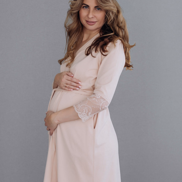Халат для вагітних та годуючих матусь Soft&Lace (25318) Frappe