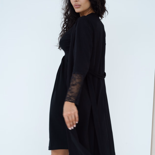 Халат для вагітних та годуючих матусь Soft&Lace (25318) Чорний