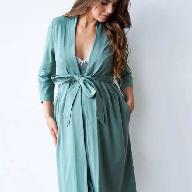 Халат для вагітних та годуючих матусь Soft&Lace (25310) Зелений